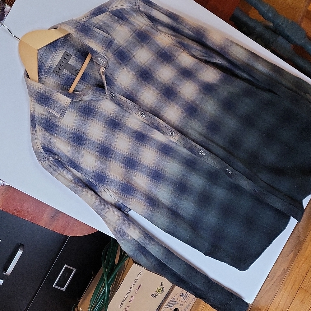 Blue and Tan, long sleeve shirt